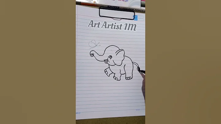 Cute elephant 🐘 easy drawing #youtubeeshorts #artartist1m