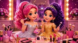 💄✨ Baby Romi & Baby Mira Princess Makeup Story  Royal👑 | Romi And Mira Shine Together💖