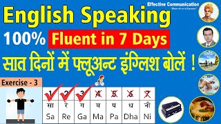 English Speaking 100% Fluent in 7 Days | सात दिनों में फ्लूअन्ट इंग्लिश बोले ! | Exercise 3
