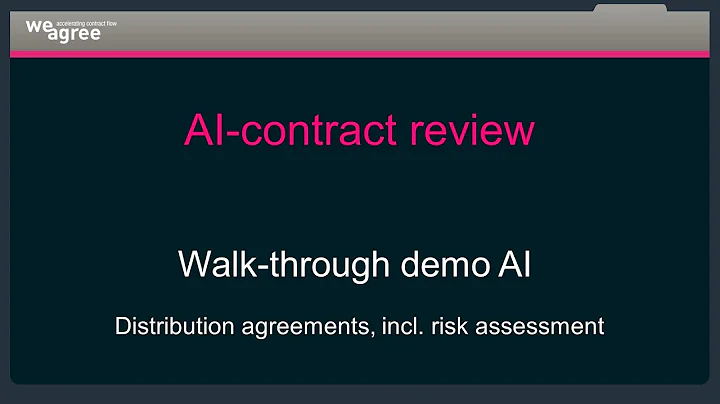 AI-contract review, Weagree walk-through demo