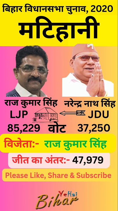 मटिहानी बिहार विधानसभा  2020 का परिणाम |Matihani Vidhan sabha election result 2020 #shorts #matihani