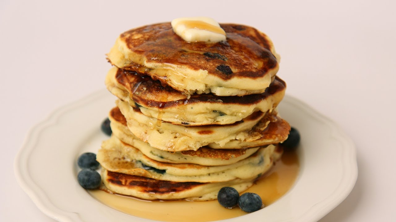 Homemade Blueberry Pancake Recipe - Laura Vitale - Laura in the Kitchen