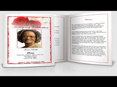 funeral program templates by elegant memorials youtube free obituary templates