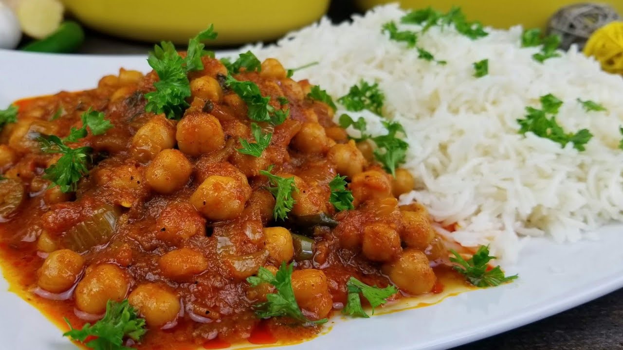 طبخ حمص بالطريقة الهندية مع وصفة الرز البسمتي الرائع وصفات سهلة و سريعة وغير مكلفة