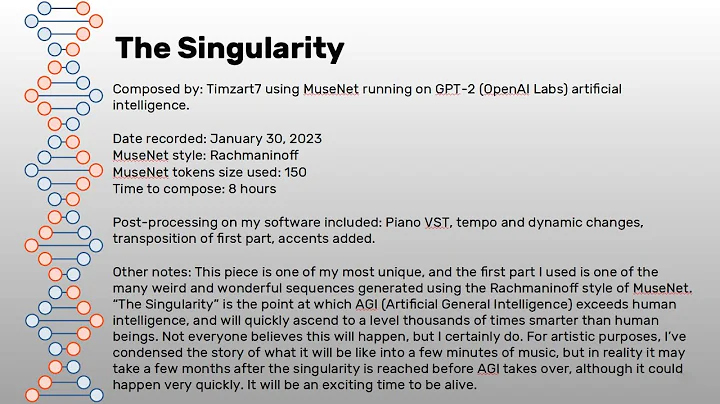 The Singularity -- as told in music and words, composed using MuseNet AI