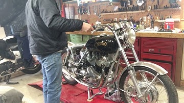 Norton Commando setting ignition with timing light