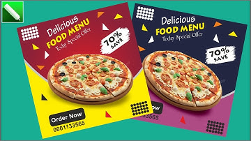 Pizza Advertise banner kaise banaye corel draw me // professional design in corel draw
