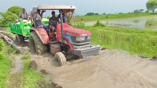 Mahindra Arjun Novo 605 Di I Stuck In Very Bady With Trolley Pulled By Sonalika Di 60 Rx