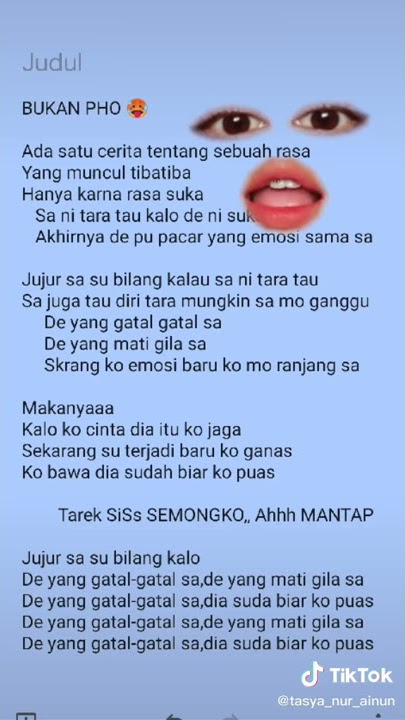 LIRIK lagu bukan pho versi terbaru