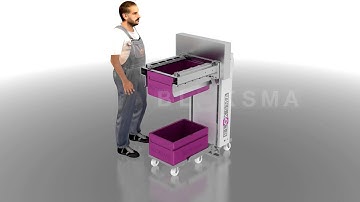 BLOKSMA • ANIMATION • Hubgerät zum Vereinzeln und Kippen von KLTs • tiltable lifter