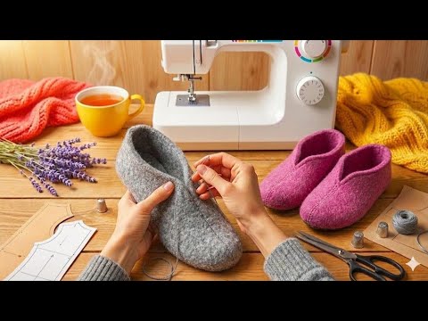 ✅ Only 5 minutes! The easiest way to sew slippers outin two easy steps like a pro/No Pattern