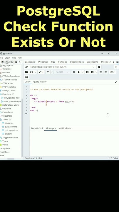 Check Function exists or not postgres #functions - YouTube