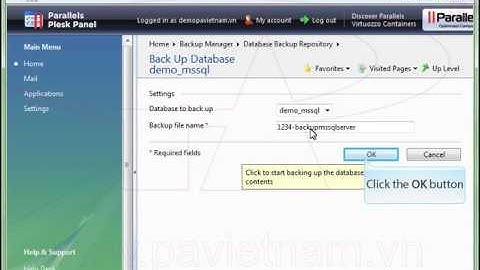 Hướng dẫn - Backup Mssql Server trên Plesk 9.x | P.A Việt Nam