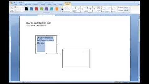 Create text box link, MS Word