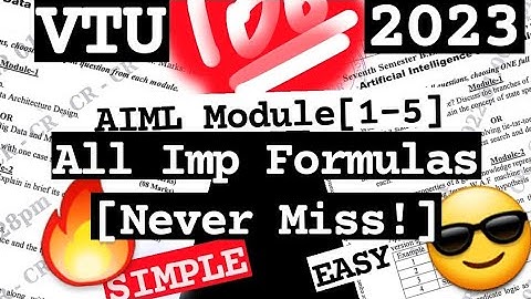 AIML💡ALL IMP FORMULAS 💯SUPER TRICKS 2023 EXAM🤩🎯NEW UPDATE 🔥🔥🔥7SEM CSE ISE #vtu #aiml #2023