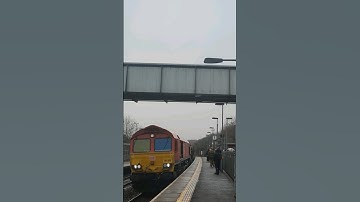 DB 66105 passes Llanharan hauling RHTT train out of South Wales