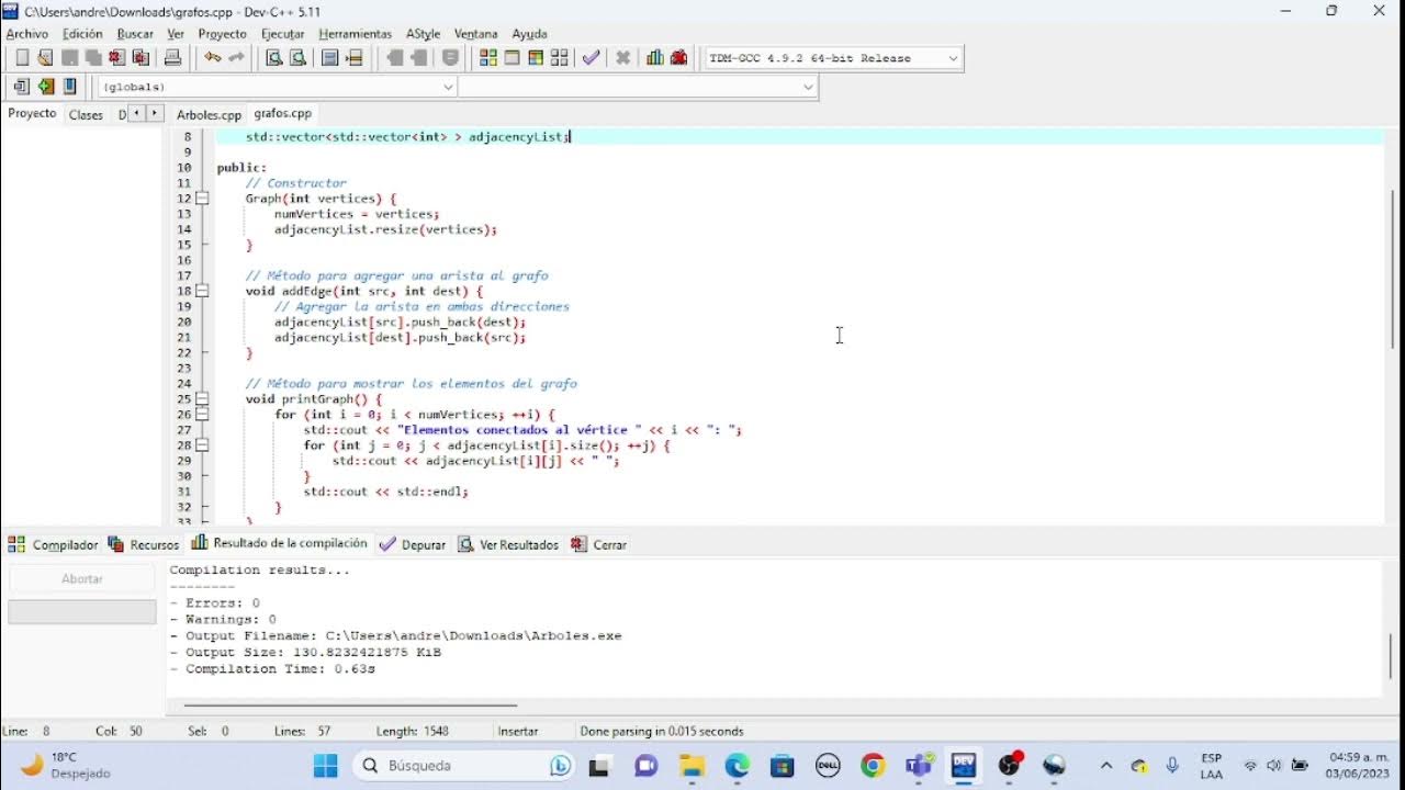 Grafos en lenguaje C++ - YouTube