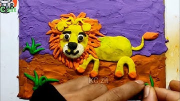 động vật hoang dã ở châu phi - mĩ thuật lớp 5 - tạo phù điêu sư tử - tranh đất nặn - KC zit