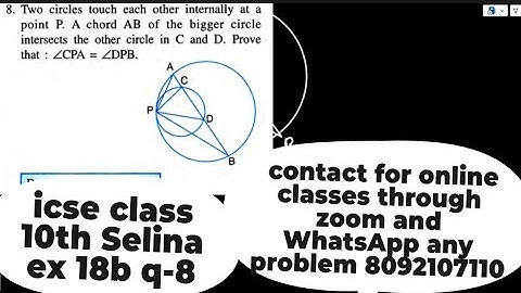 Selina Ex 18B Q8 | ICSE Class 10 Maths | Circle Geometry |