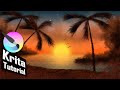 Krita - Sonnenuntergang mit Palmen | Tutorial
