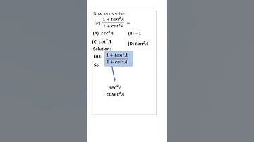 Choose the correct option. (iv) (1 + tan2 A)/(1 + cot2 A) =#shorts #trigonometry #cbse #sslc