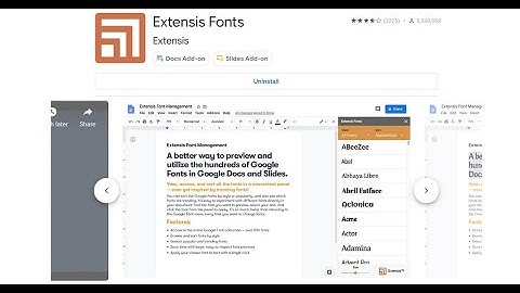 Extensis Font Google Slide Add-On