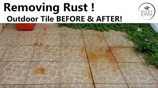 HOW TO CLEAN &amp; REMOVE RUST | Bar Keepers Friend Review | Before &amp; After Outdoor Patio Tiles