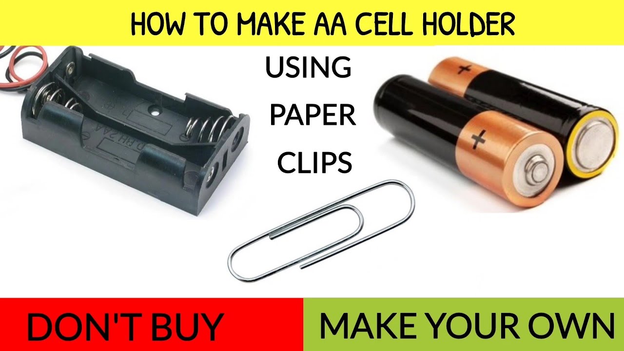 How To Make Battery Holder Simple Home Made AA Cell Battery Holder How To Make Battery Holder Simple Home Made AA Cell Battery Holder