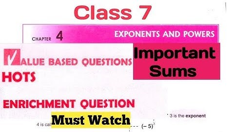 D.A.V. Math | Class 7 | Ch-4 | Exponents and Powers | Enrichment | HOTS | By Art Of Mathematica