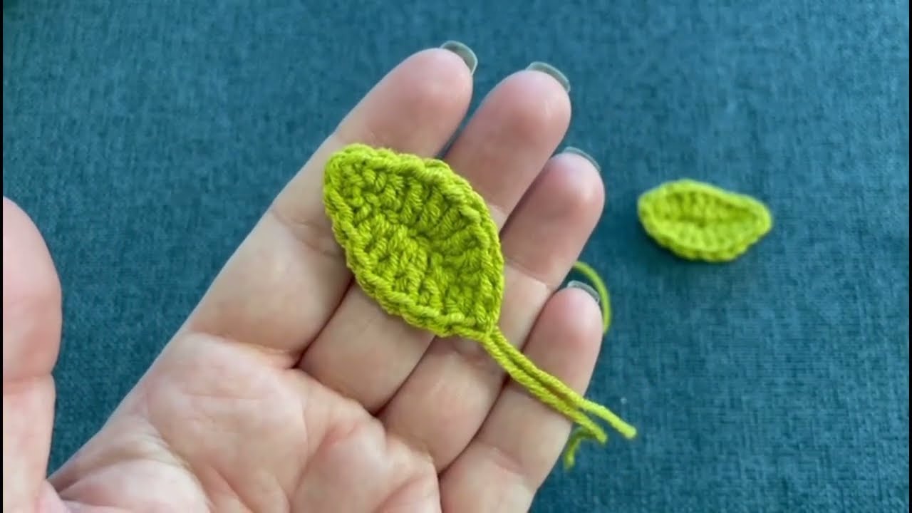 How to crochet simple leaf !! Tutorial for beginners 🍃