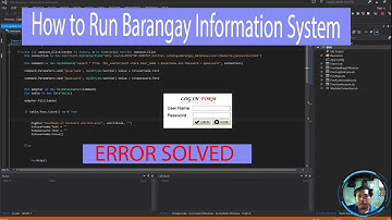 How to Run Barangay Information System in Vb.net - Tagalog