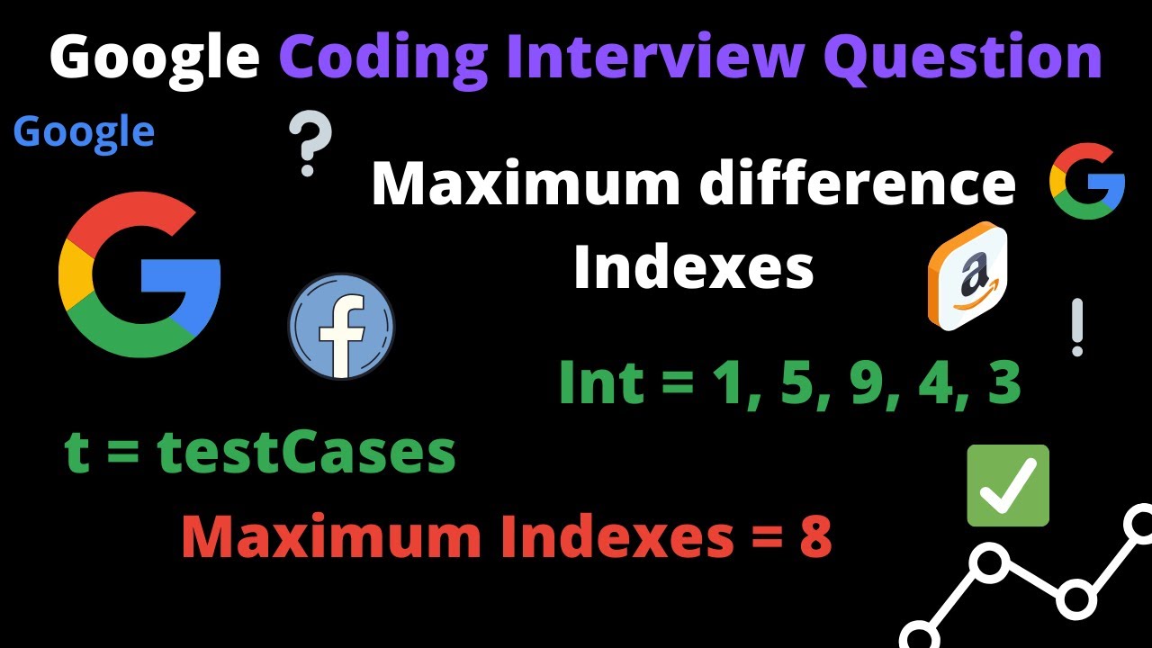 Google Coding Interview Question - Maximum difference Indexes
