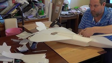 RCPowers F-22 v3 - airframe assembly - hot glue.