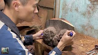 How to sculpt a simple leopard | TUAN WOOD CARVINGS