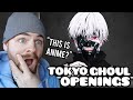 First Time Reacting to "TOKYO GHOUL Openings" | Non Anime Fan!