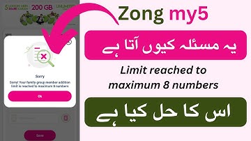 Is there any limit for adding and deleting child numbers | Zong my5 package