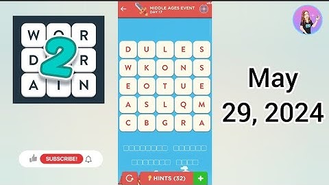 WordBrain 2 Middle Ages Event Day 17 May 29, 2024 Solution