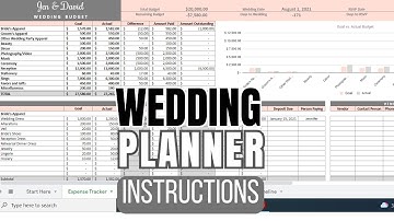Wedding Planner Excel and Google Sheets Spreadsheet Tutorial/Instructions