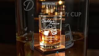 Personalized Daddy's Sippy Cup Whiskey Glass With Names &amp; Baby Bottle - Father's Day Gift For Dad