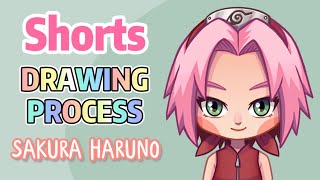 Draw anime Naruto Sakura Haruno | Easy Chibi Step by Step timelapse #shorts