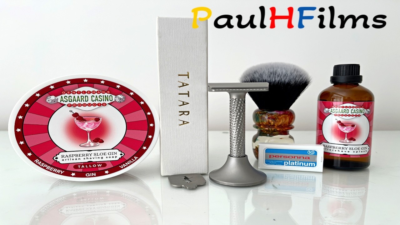 Tatara Muramasa Adjustable Razor with M.M.G.P.  Raspberry Sloe Gin Shaving Soap