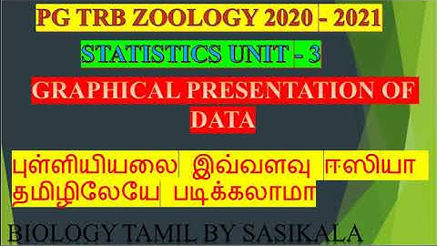 TN PG TRB ZOOLOGY STATISTICS UNIT 3 DIAGRAMETIC PRESENTATION OF DATA IN BIOLOGY TAMIL BY SASIKALA