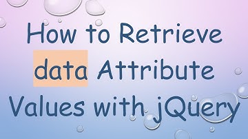 How to Retrieve data Attribute Values with jQuery