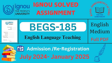 BEGS 185: English Language Teaching solved Assignment in English 2024-25