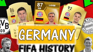 GERMANY FIFA ULTIMATE TEAM HISTORY EVOLUTION!! FT LAHM, NEUER, MULLER ETC FIFA 10 20