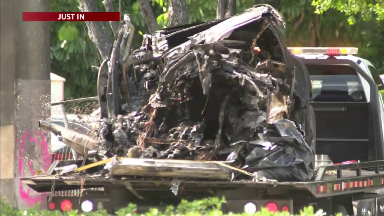 1 killed, 2 injured when car crashes into pole, catches fire in Dania ...