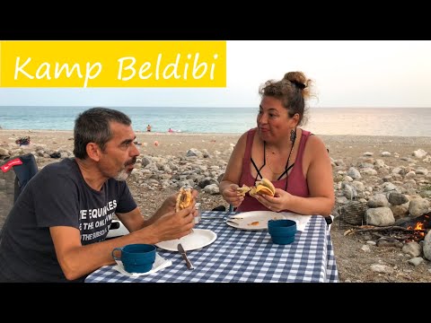 Çadır İle Bir Akşamüstü Vlog | Antalya Beldibi Deniz Kenarı Çadır Kampımız | Kamp Ateşinde Burger