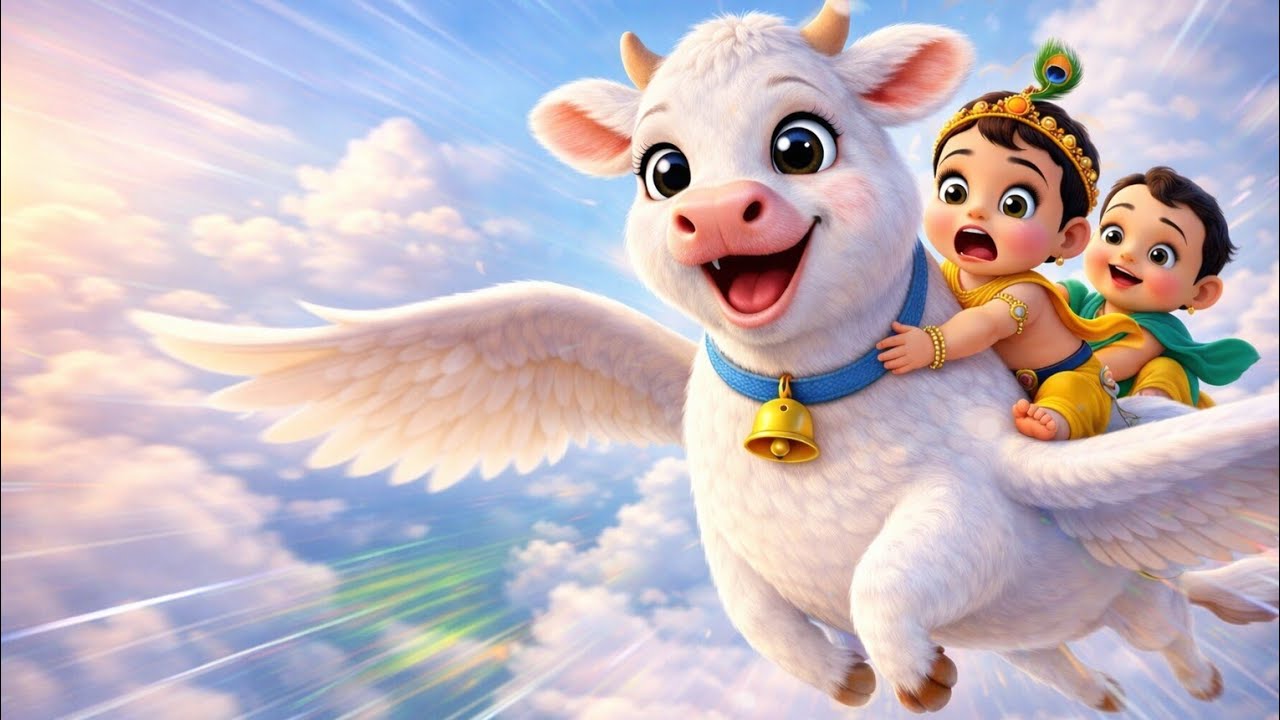 उड़ गई ? 😱 | छोटी-छोटी गैया छोटे-छोटे ग्वाल | Krishna Bhajan Animation | Kids Song Hindi |hindipoem