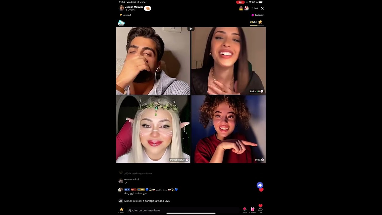 لايف جوزيف و فريدة بيتجنبوا يلفظو إسم ميس دعاء🙂💙