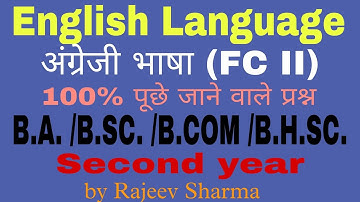 BA BSC BCOM BHSC SECOND YEAR EXAM 2022   English language Important questions